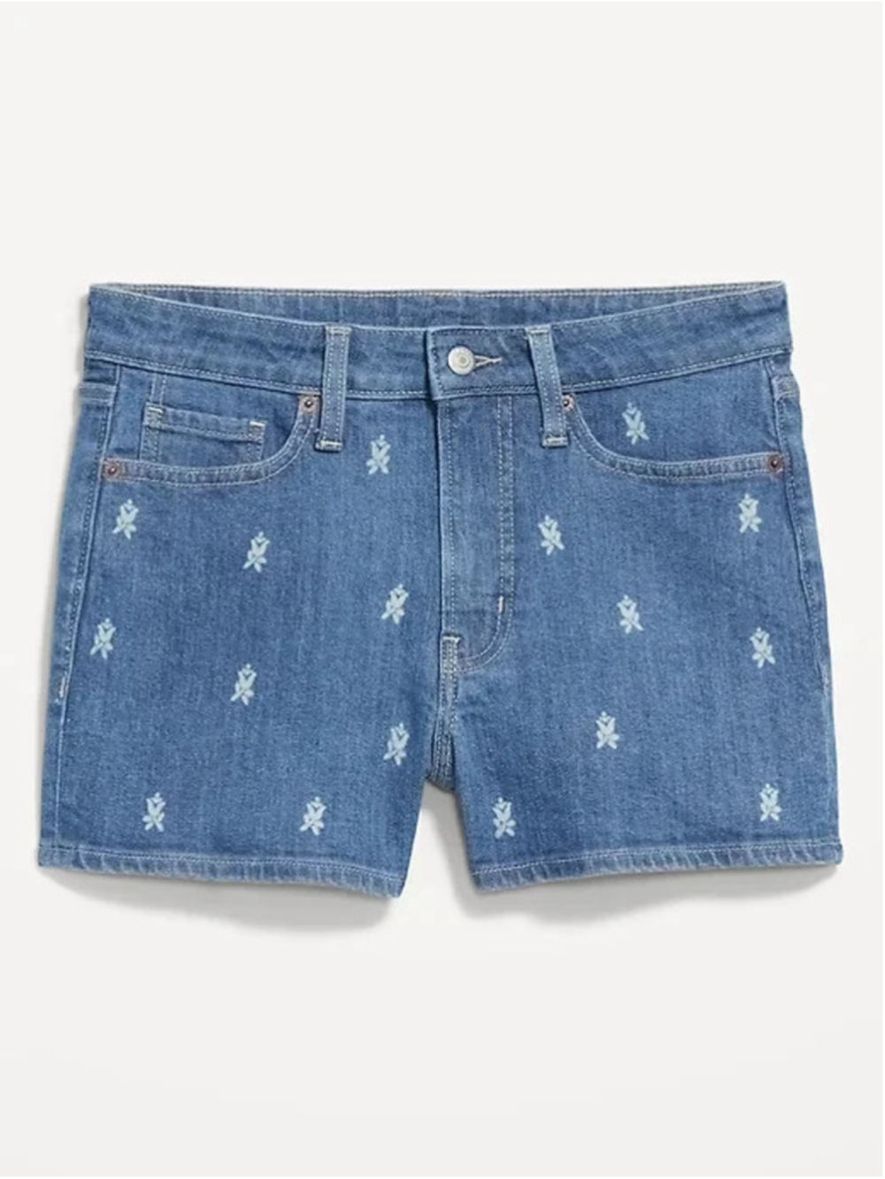 Old Navy High-Waisted OG Jean Shorts 3-inch inseam in Blue Floral Print Size 18